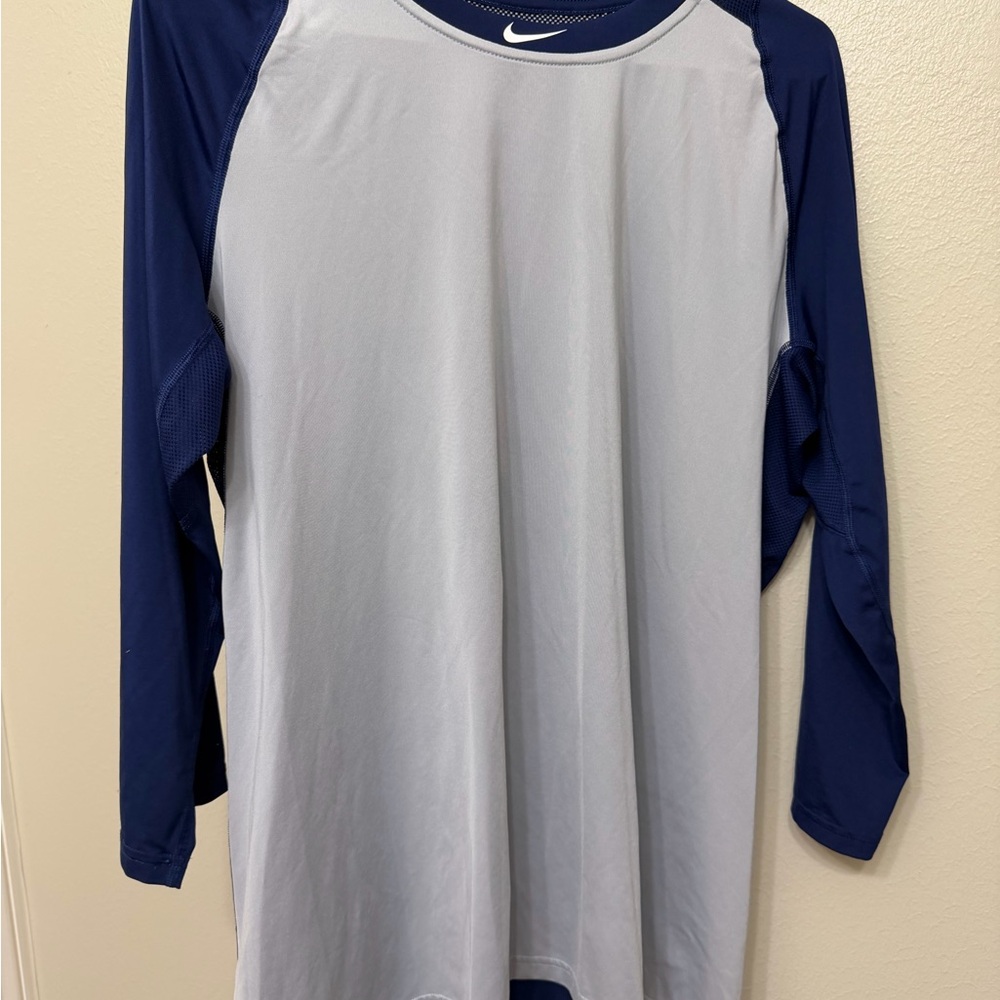 Nike Pro Navy and Light Gray Shirt